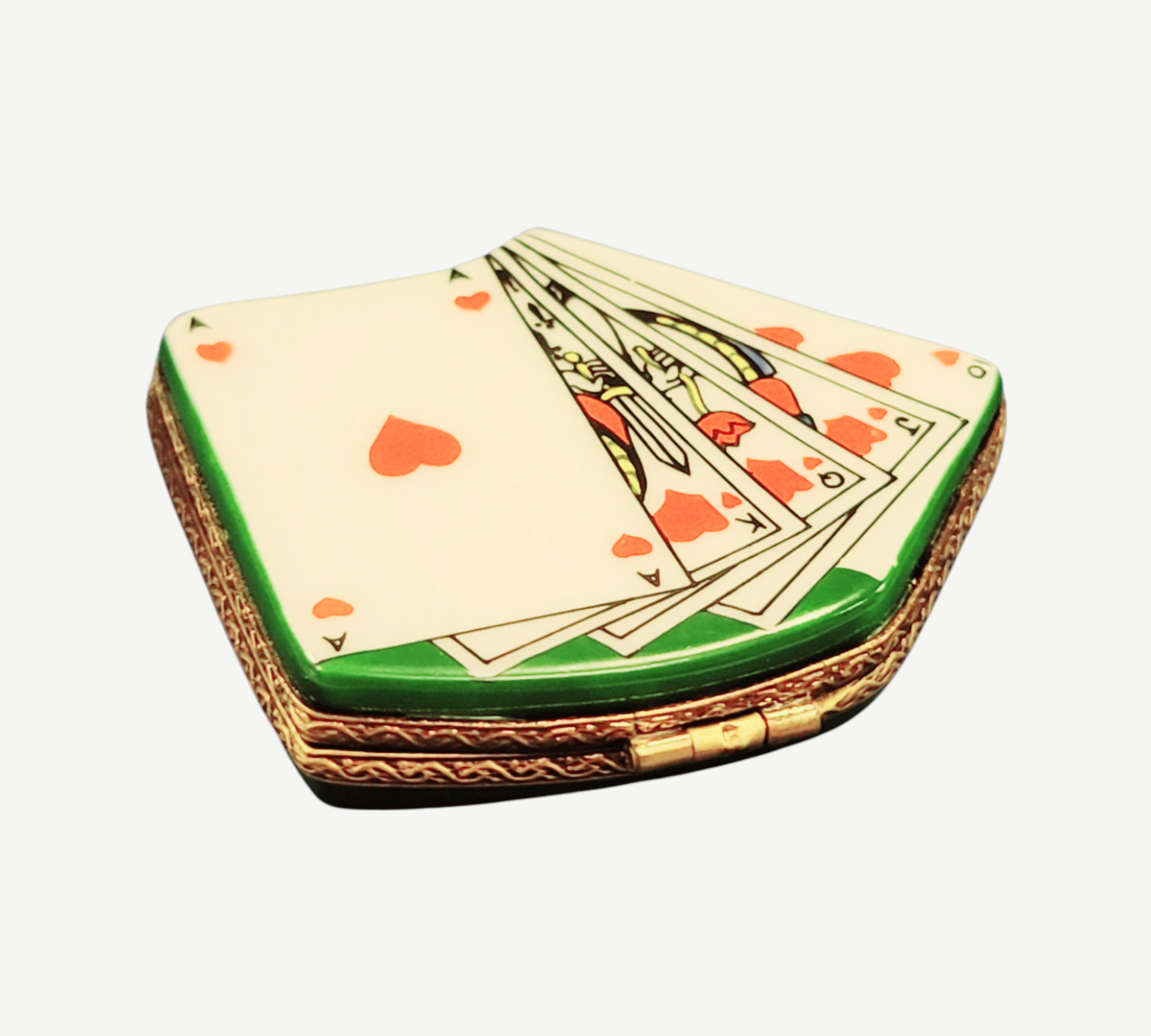 Limoges Playing Cards Collectible Box Porcelain Limoges games wine spirits French Trinket Box