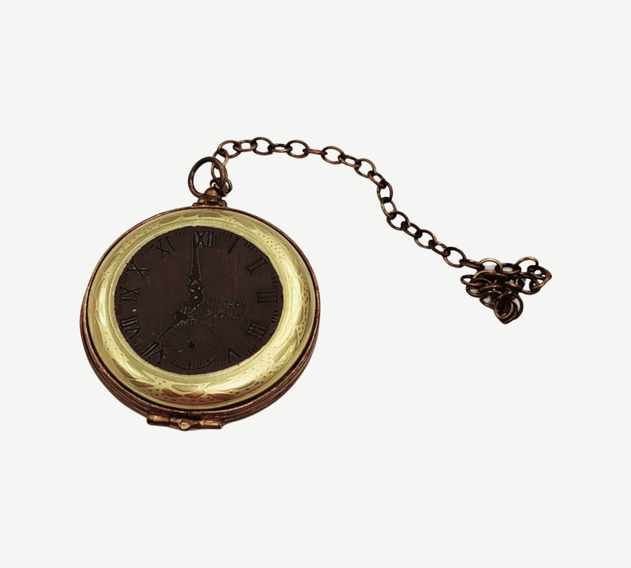 Limoges Porcelain Pocket Watch Porcelain Limoges home French Trinket Box