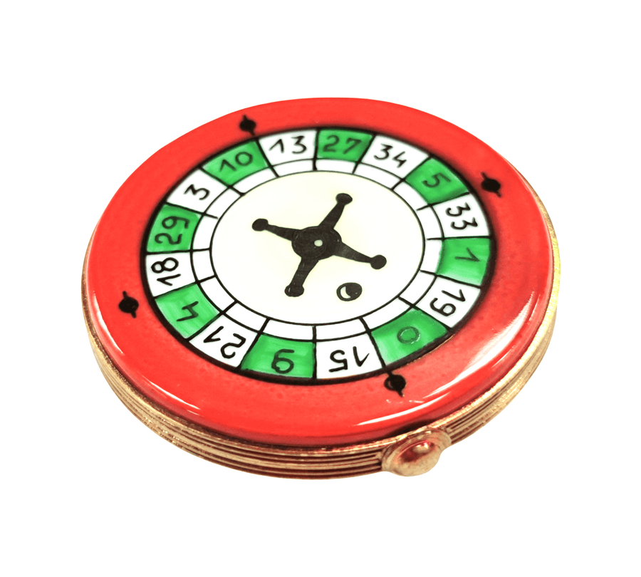 Limoges Roulette Wheel Box Porcelain Limoges games French Trinket Box