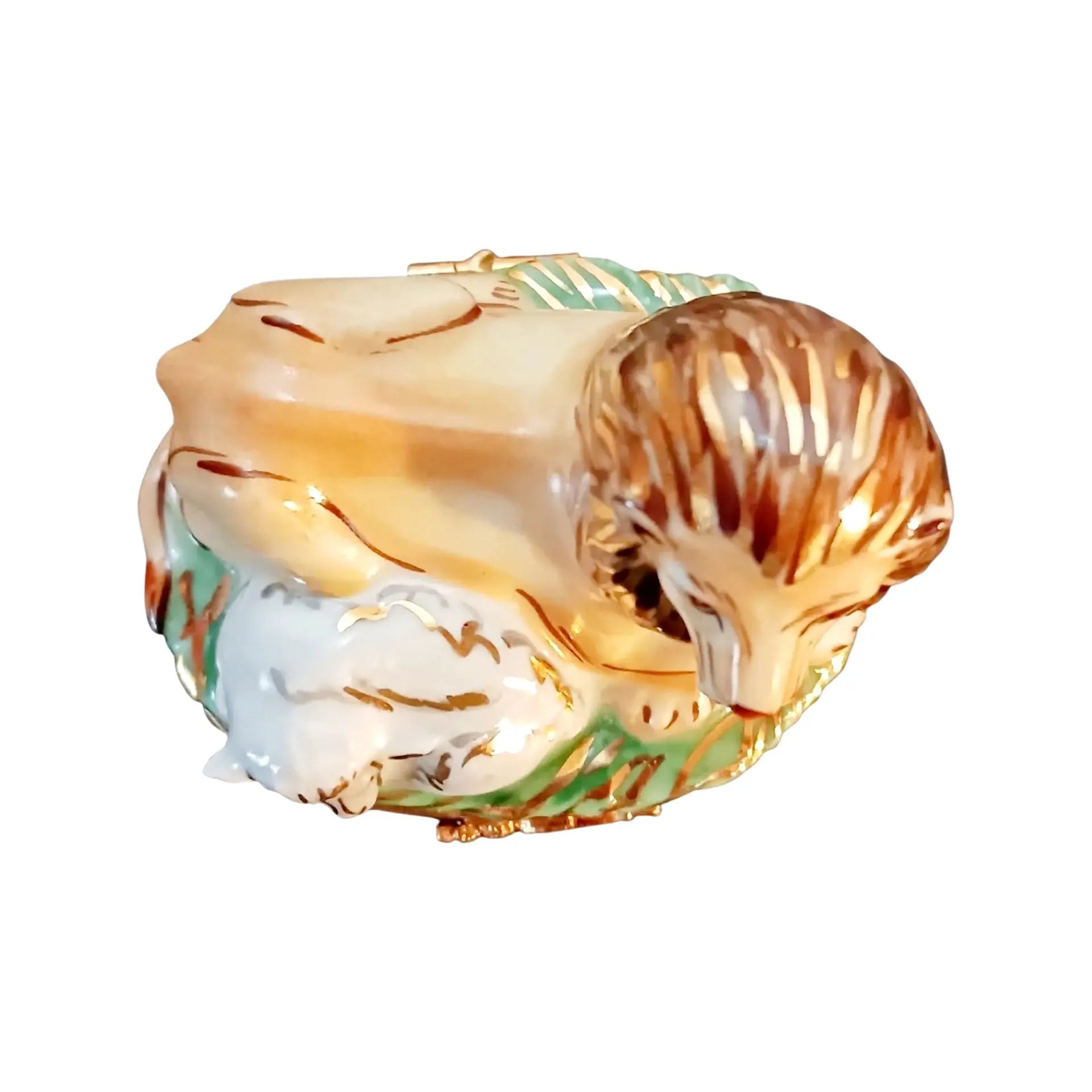 Lion And Lamb Jewish Christian Porcelain Limoges lion baby religion spiritual myth French Trinket Box