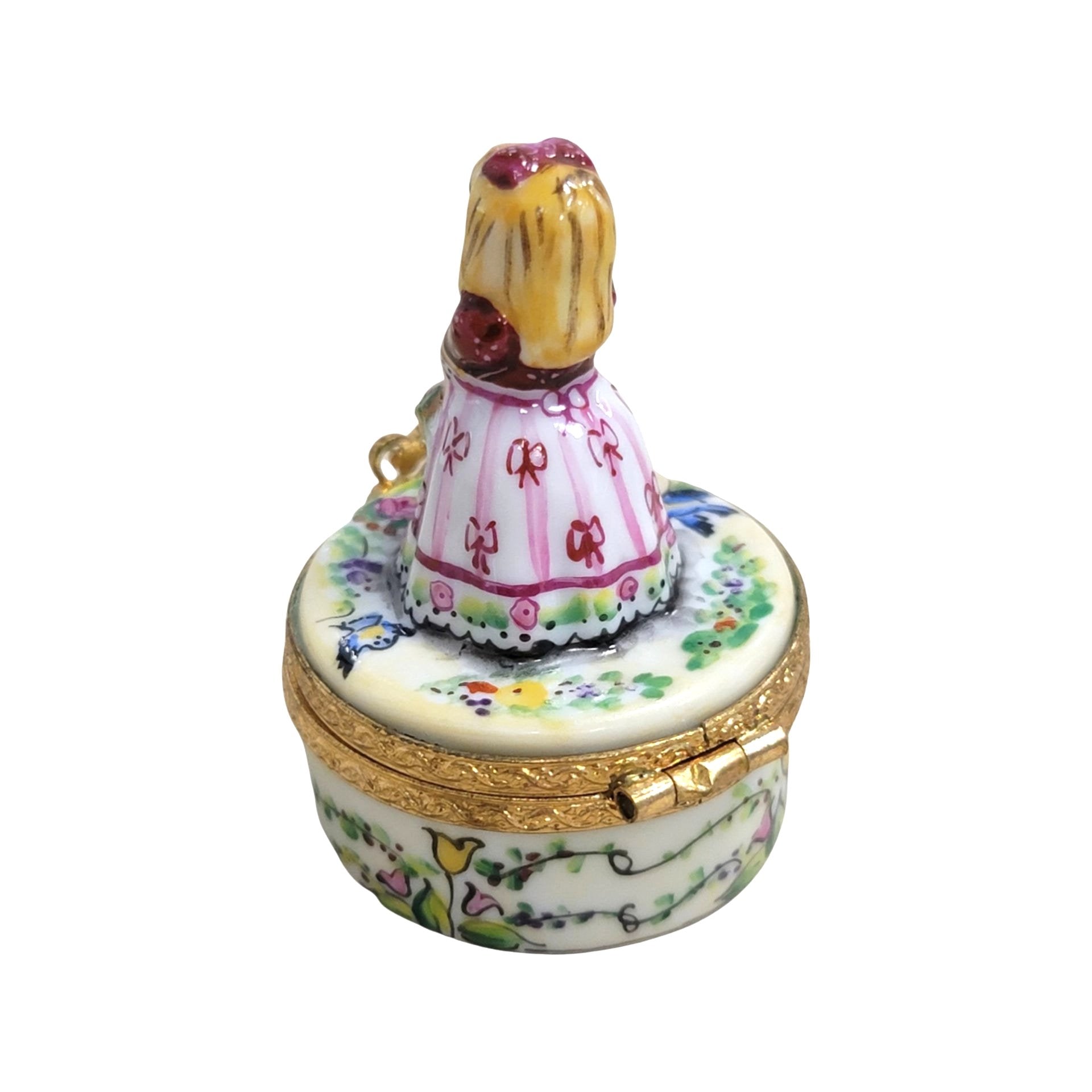 Little Girl Springtime Delight Porcelain Limoges Limoges Boxes baby figurine maternity French Trinket Box