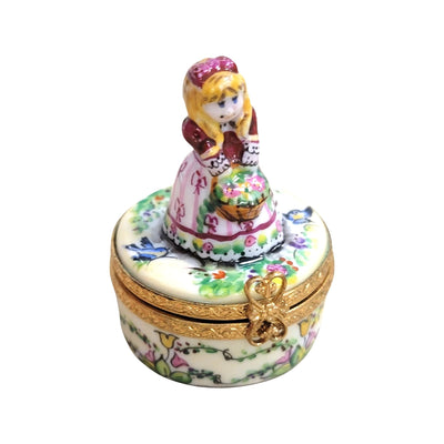 Little Girl Springtime Delight Porcelain Limoges Limoges Boxes baby figurine maternity French Trinket Box
