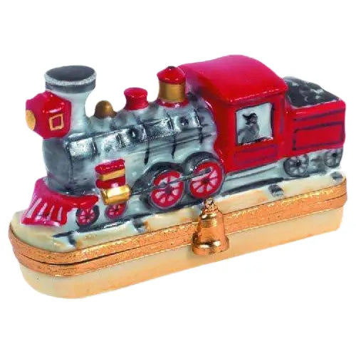 Locomotive Porcelain Limoges vehicle French Trinket Box