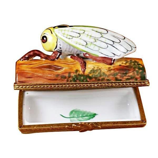 Locust on Log limoges box Porcelain Limoges French Trinket Box