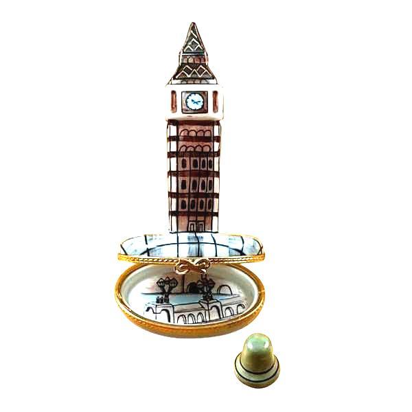 London Big Ben with Removable Bell Porcelain Limoges travel world monuments French Trinket Box