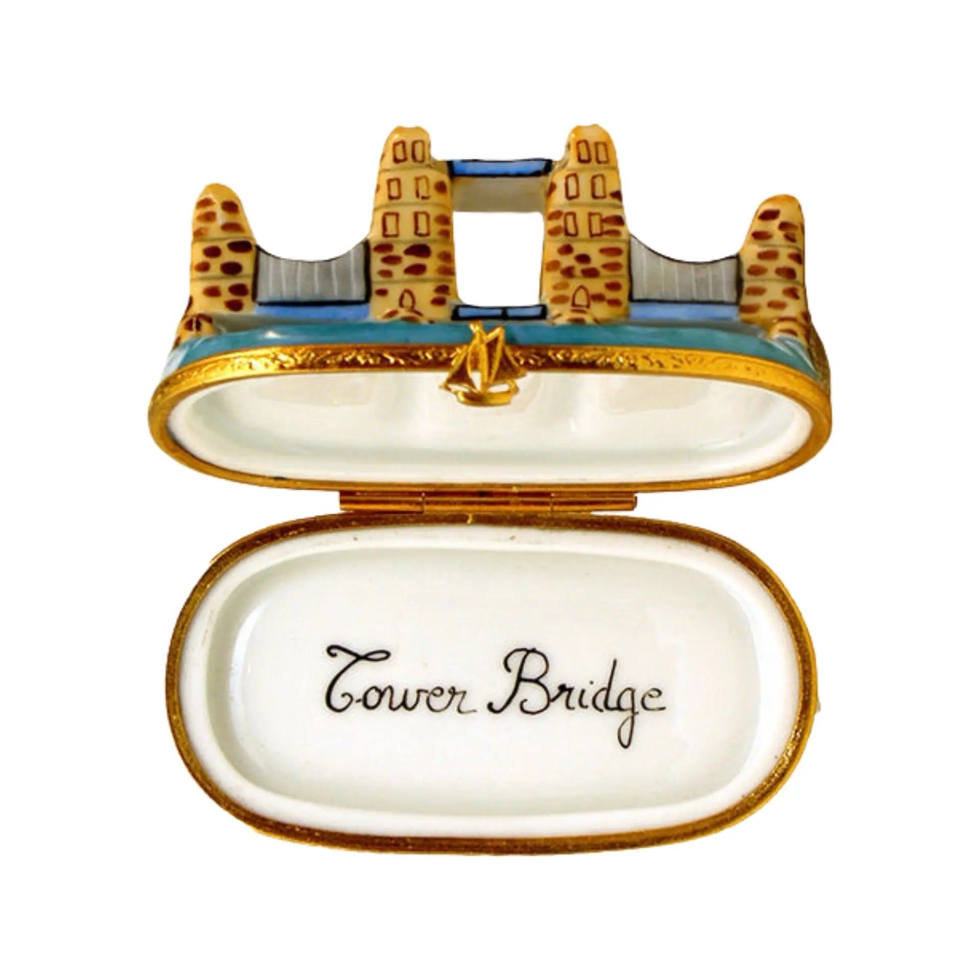 London Bridge Porcelain Limoges monuments travel French Trinket Box