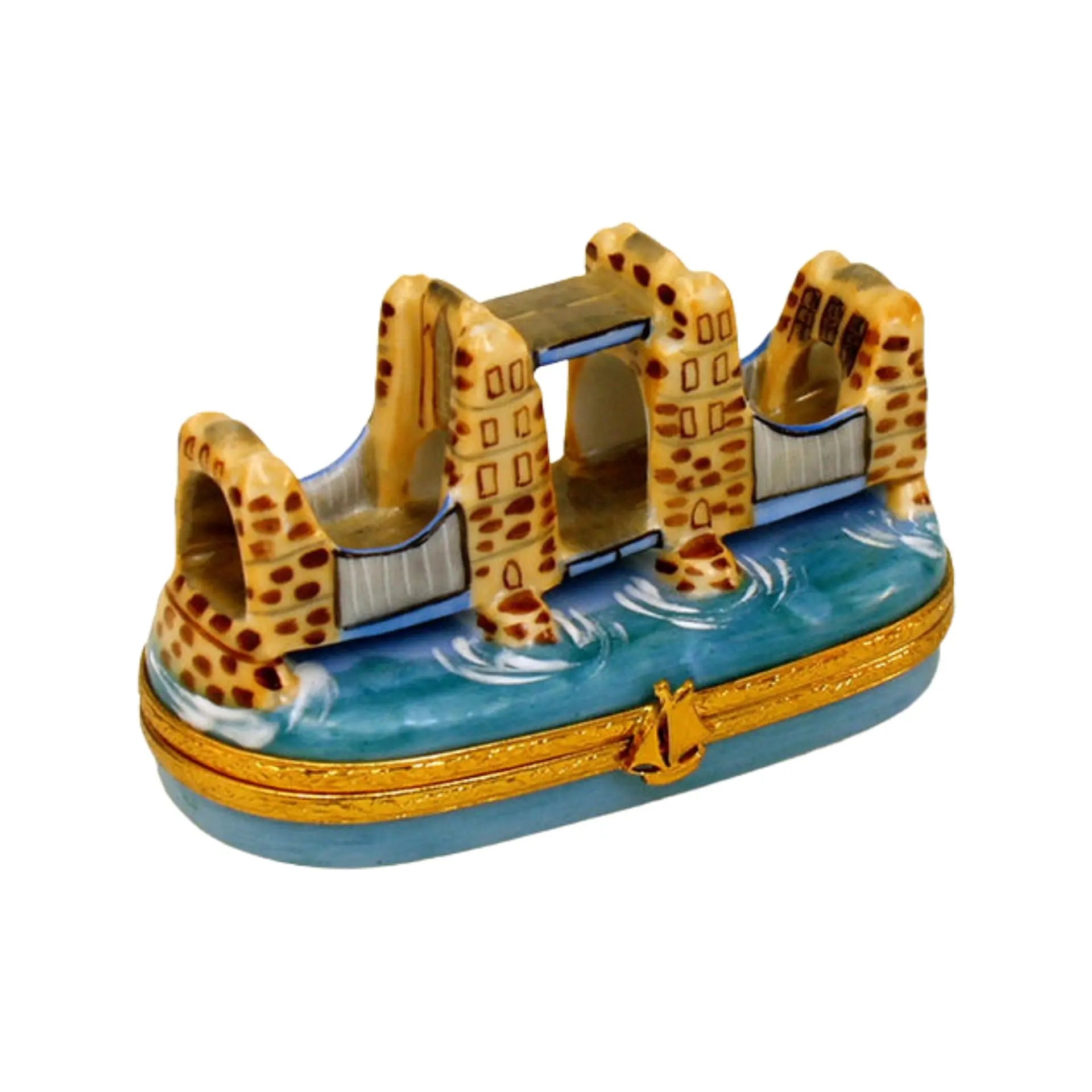 London Bridge Porcelain Limoges monuments travel French Trinket Box