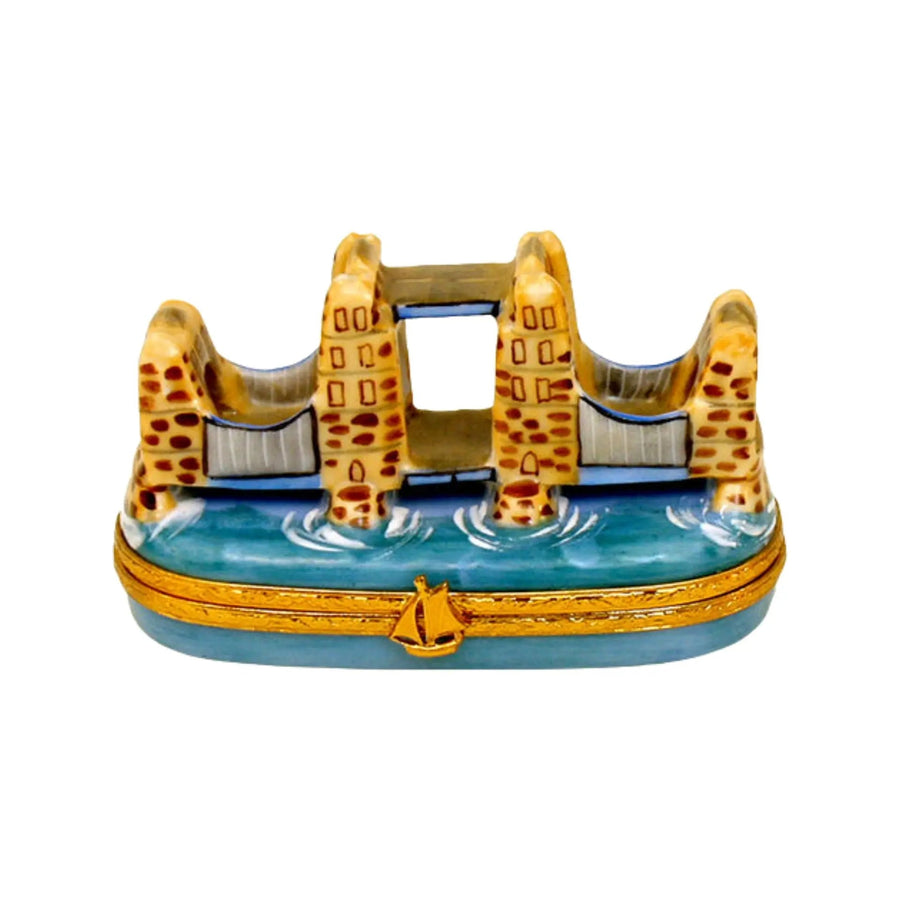 London Bridge Porcelain Limoges monuments travel French Trinket Box