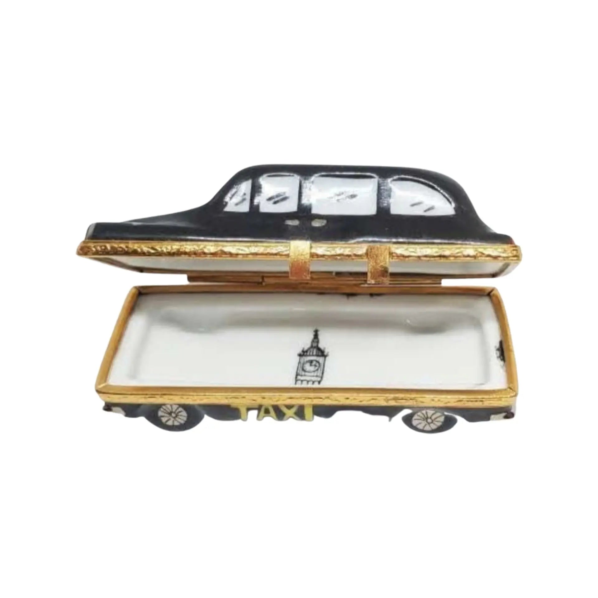 London Taxi Porcelain Limoges vehicle travel French Trinket Box