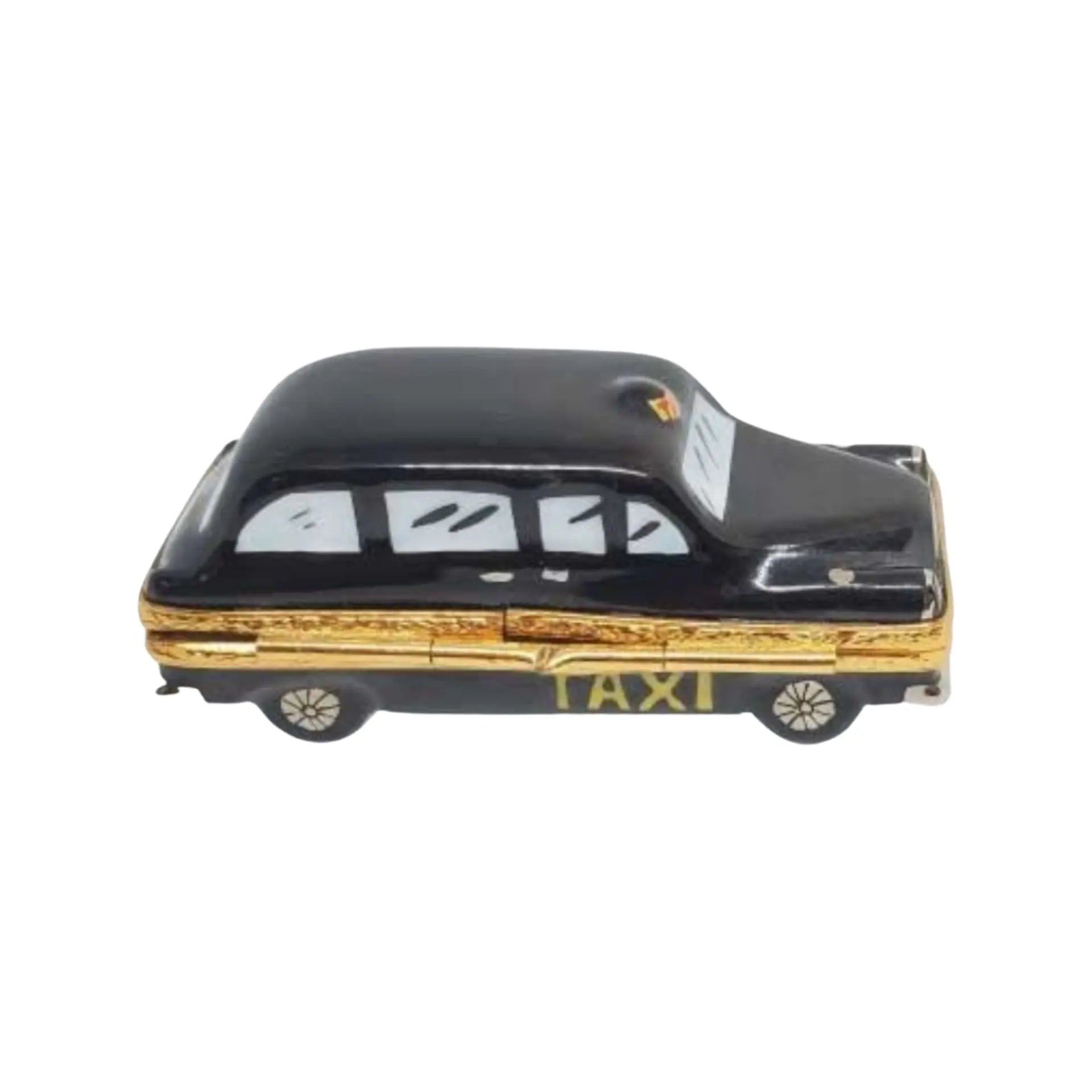London Taxi Porcelain Limoges vehicle travel French Trinket Box
