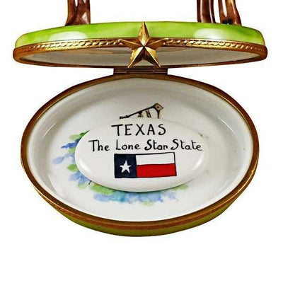 Longhorn Bull with Removable Insert Porcelain Limoges farm animals sports French Trinket Box
