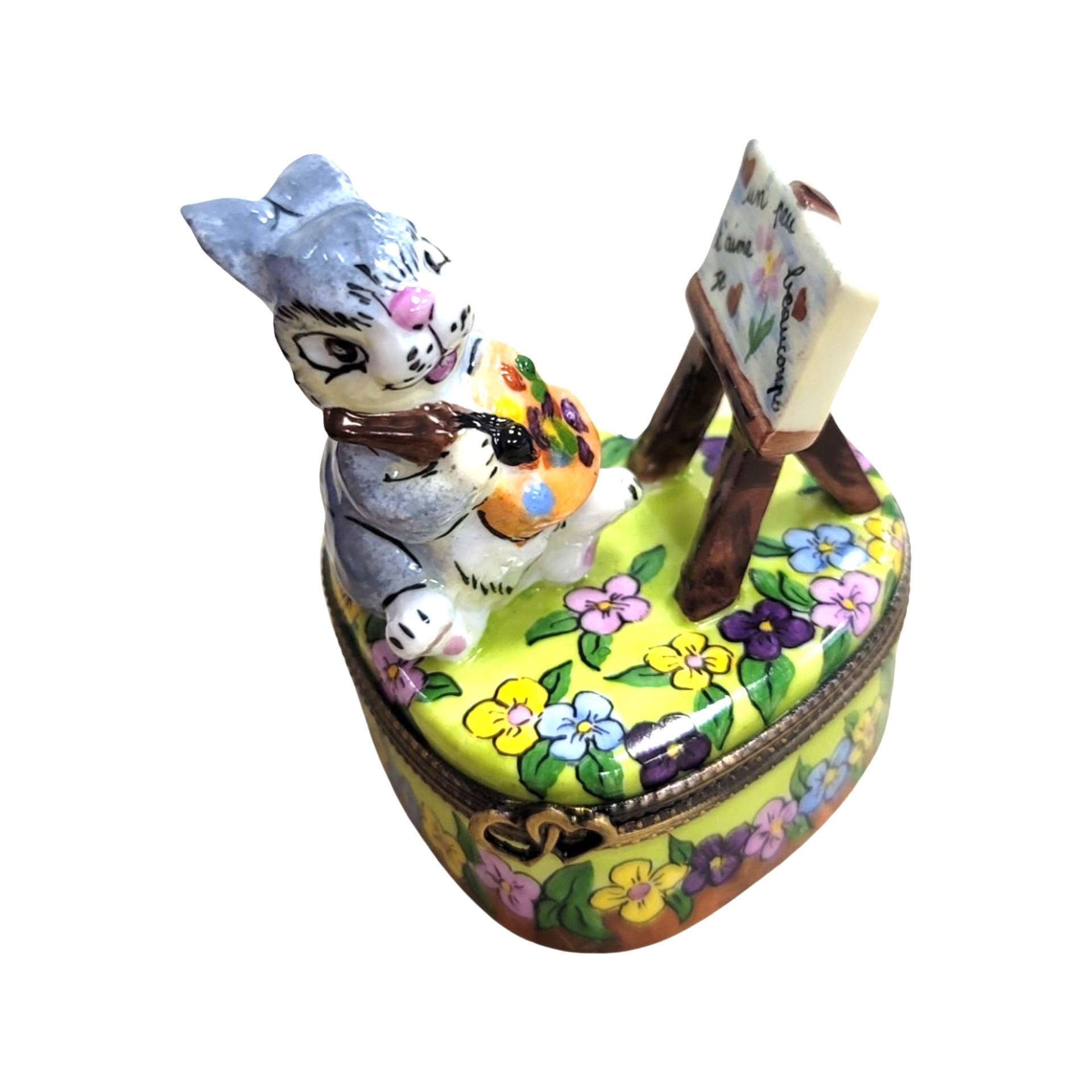 Love Bunny Limoges Box Porcelain Limoges easter rabbit valentine love French Trinket Box