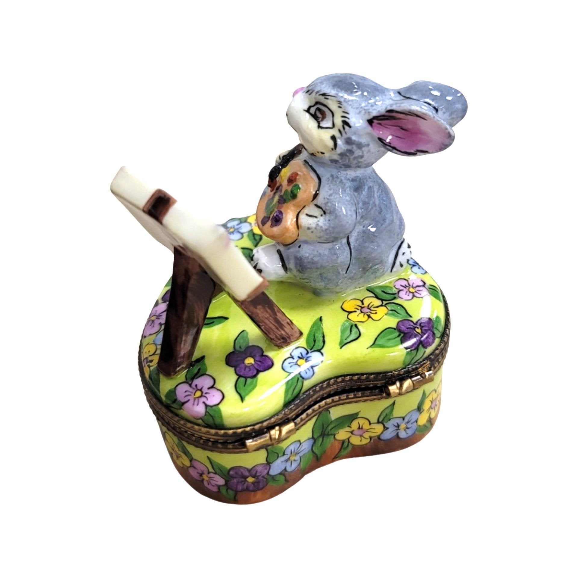 Love Bunny Limoges Box Porcelain Limoges easter rabbit valentine love French Trinket Box