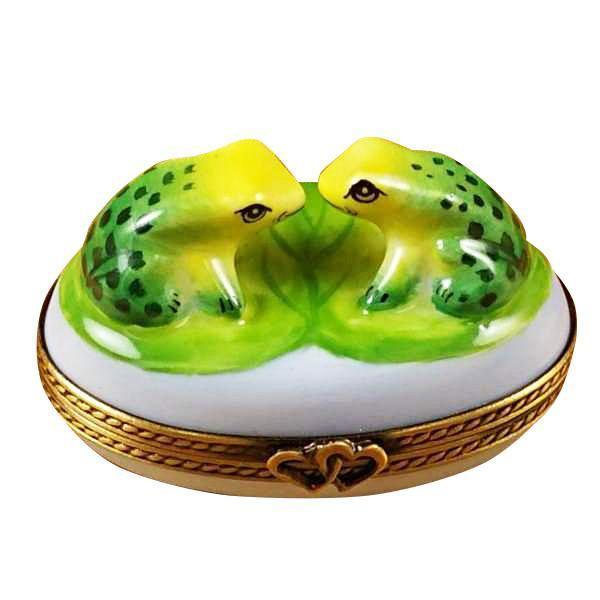 Love Frogs Porcelain Limoges frog Rochard Limoges Box love valentine French Trinket Box