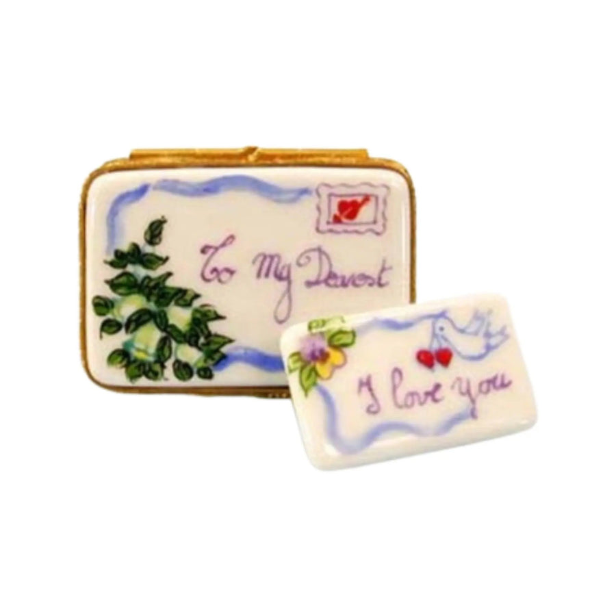 Love Letter Dearest Porcelain Limoges valentines day love French Trinket Box