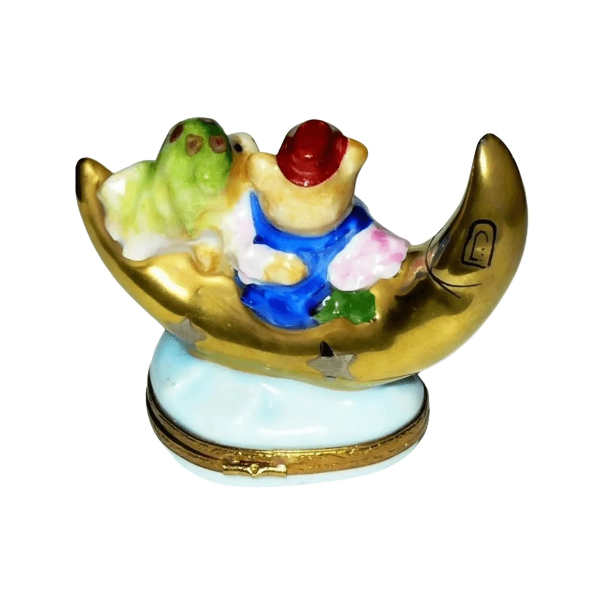 Lovers Moon Teddy Bear Porcelain Limoges love valentine teddy French Trinket Box