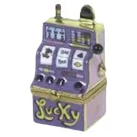 Lucky One Armed Bandit Porcelain Limoges games gambling French Trinket Box