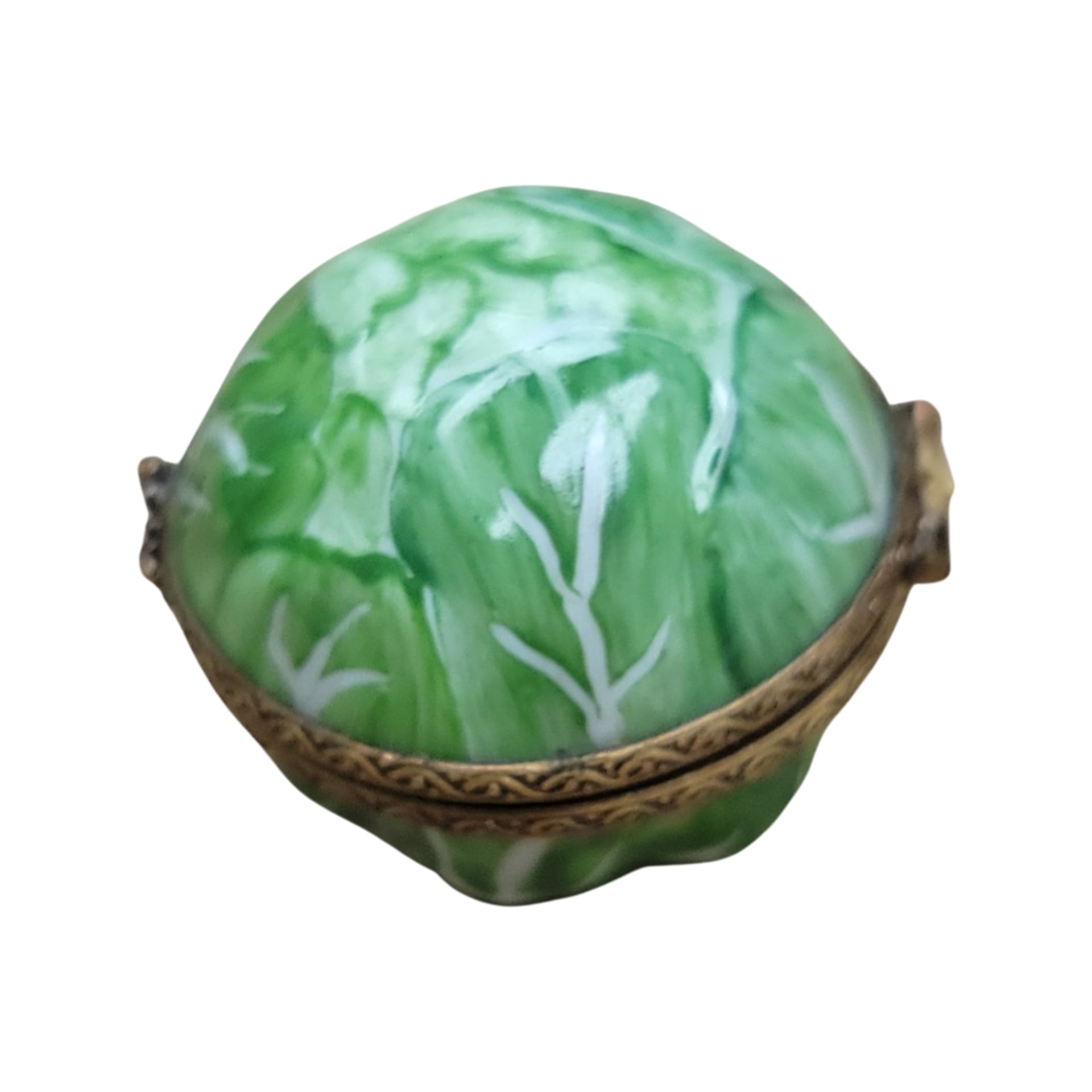 Lush Green Cabbage Limoges Box Porcelain Limoges fruit vegetable French Trinket Box