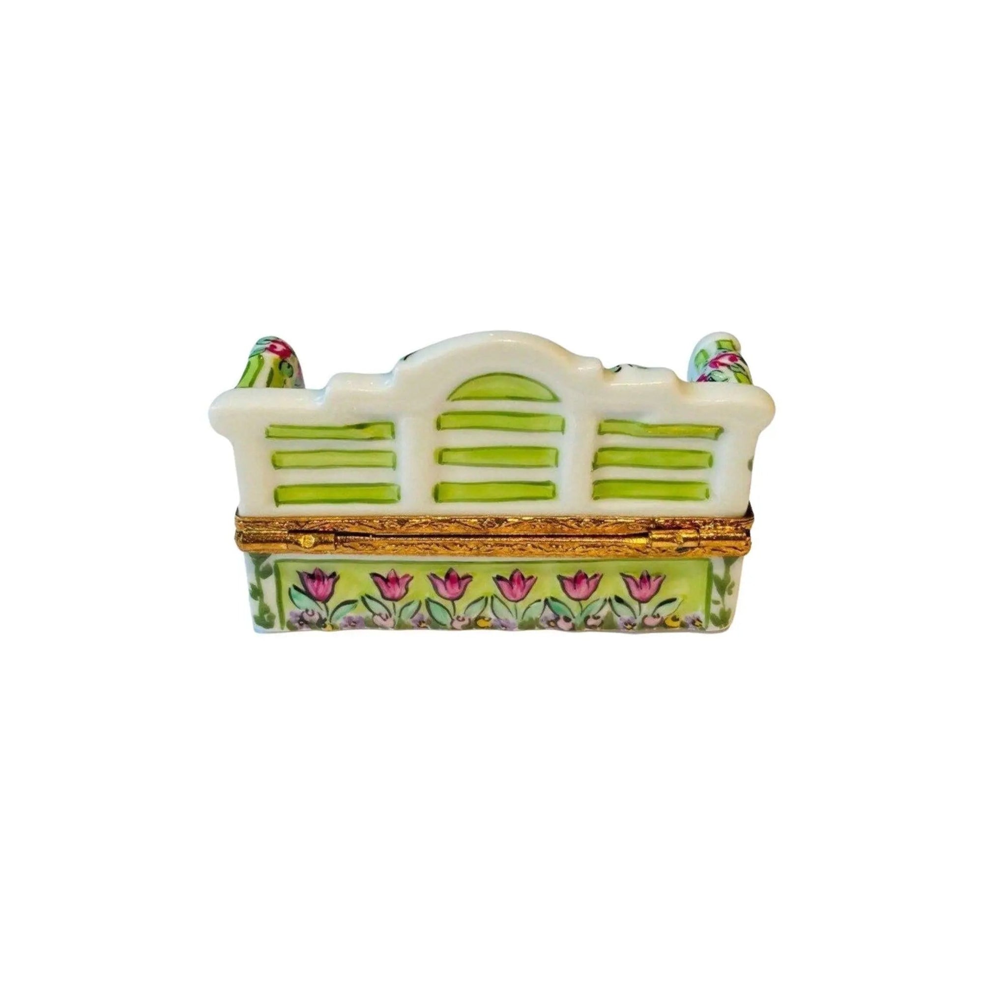 Lutyens Garden Bench Artoria Porcelain Limoges Garden French Trinket Box