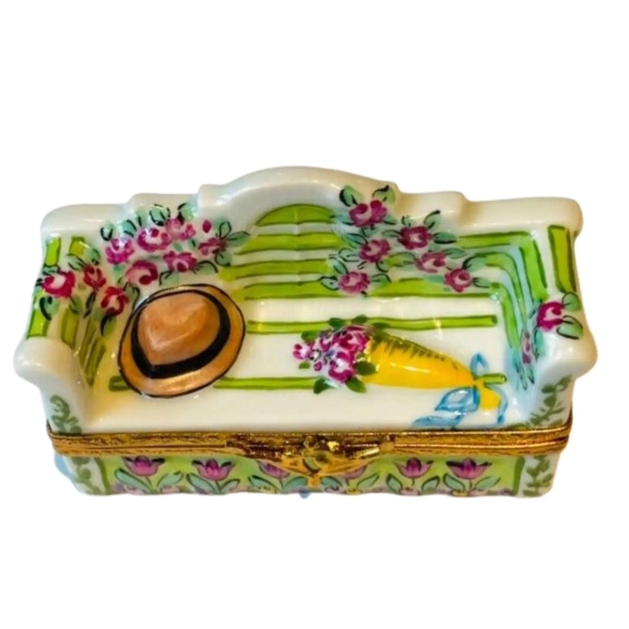 Lutyens Garden Bench Artoria Porcelain Limoges Garden French Trinket Box