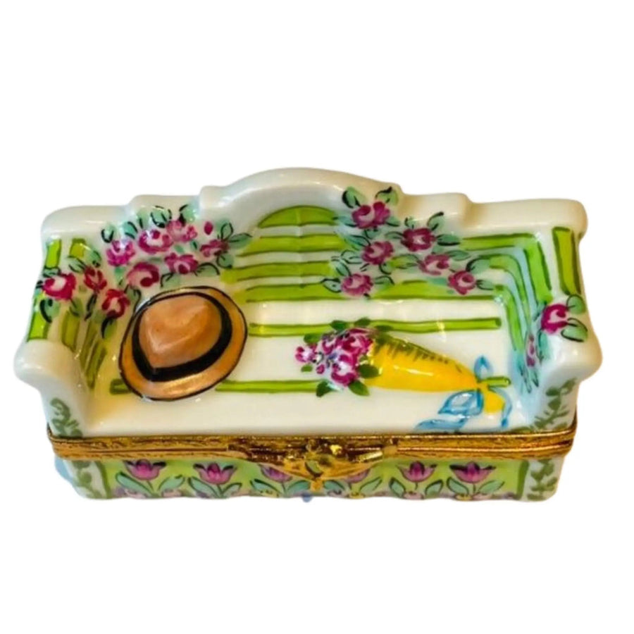 Lutyens Garden Bench Artoria Porcelain Limoges Garden French Trinket Box