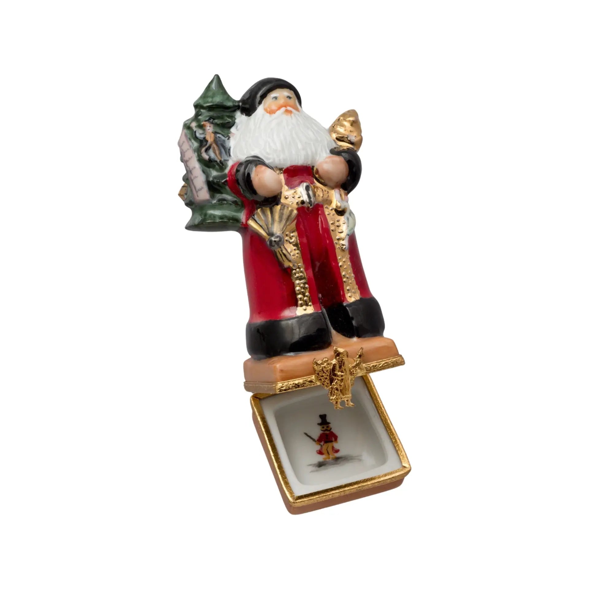 Lynn Haney A Time For Noel Porcelain Limoges Santa Claus French Trinket Box