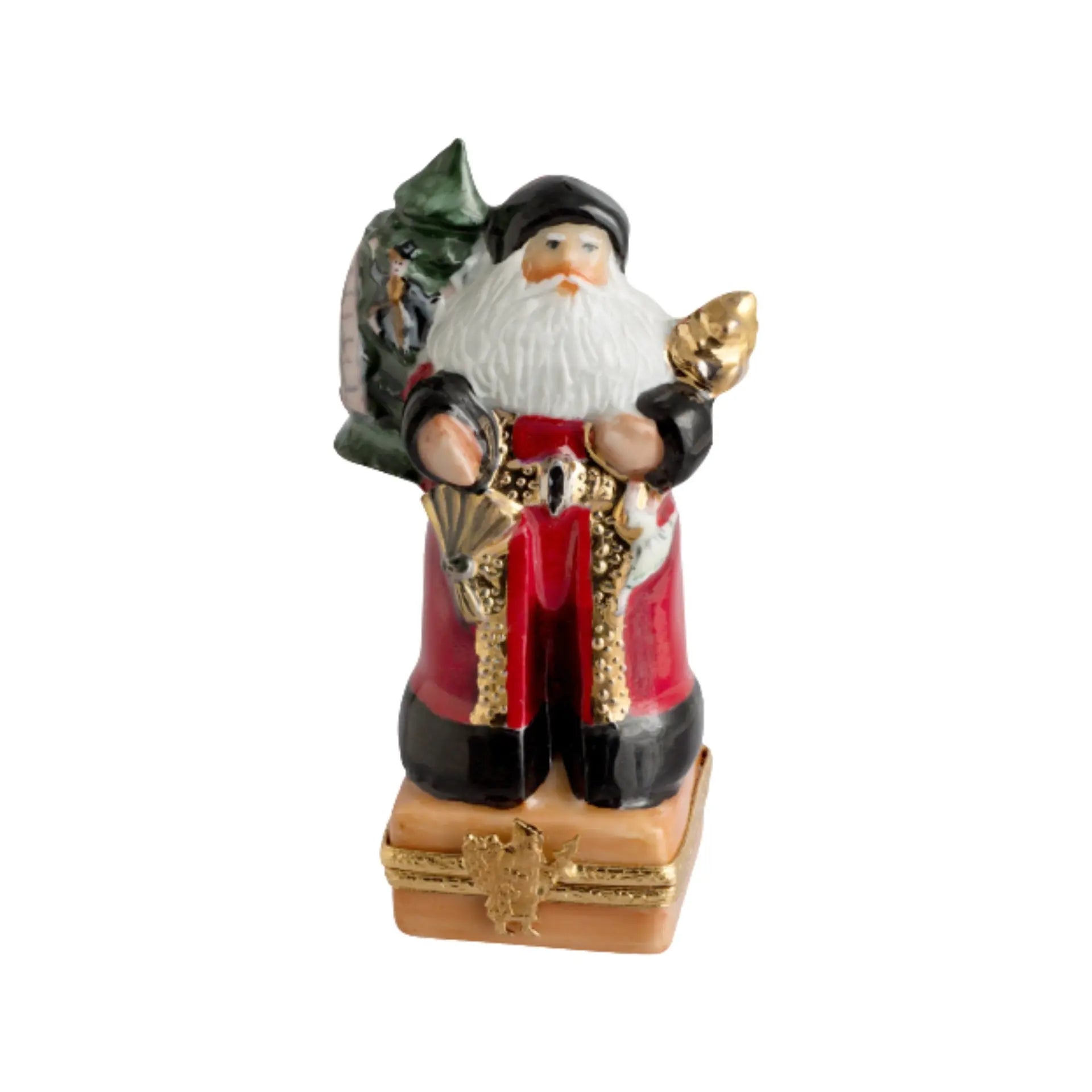Lynn Haney A Time For Noel Porcelain Limoges Santa Claus French Trinket Box