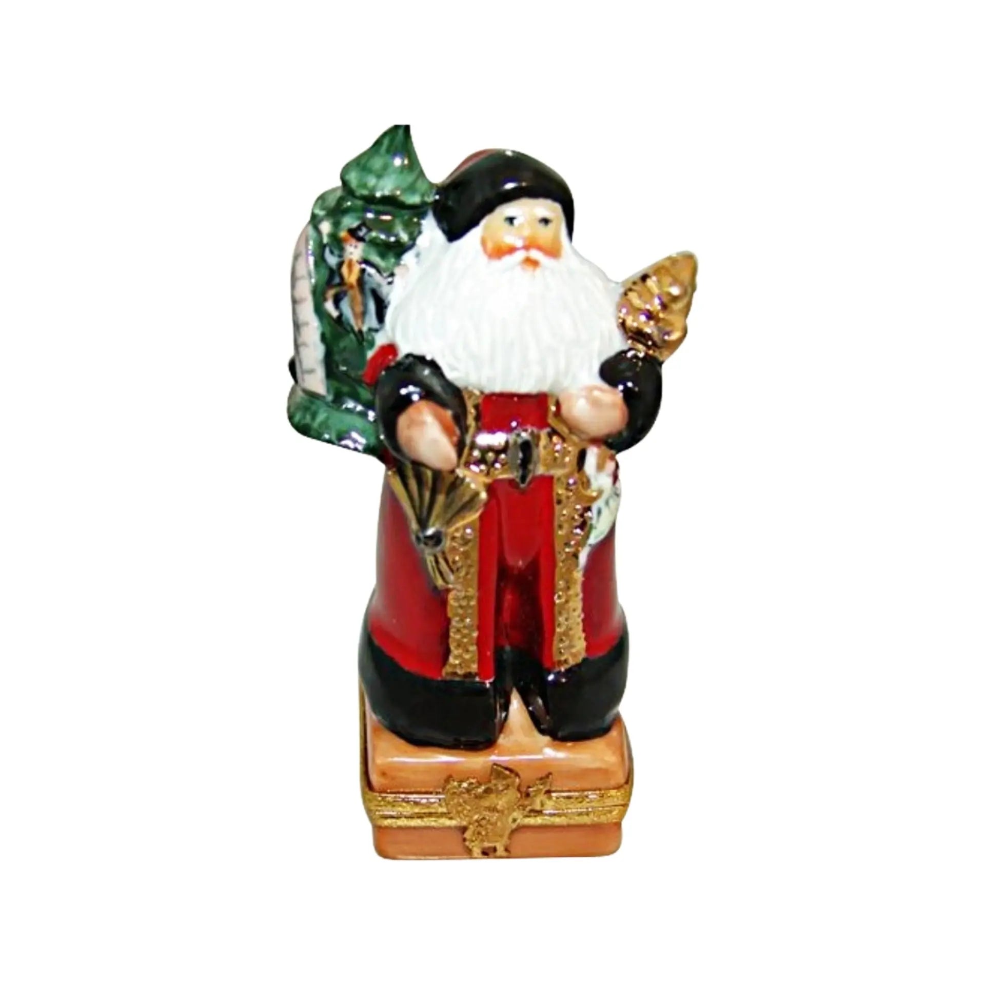 Lynn Haney A Time For Noel Porcelain Limoges Santa Claus French Trinket Box