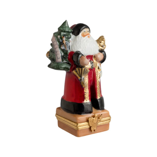 Lynn Haney A Time For Noel Porcelain Limoges Santa Claus French Trinket Box