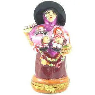 Lynn Haney: Gumdrop Witch - Artoria Porcelain Limoges xmas theme christmas halloween French Trinket Box