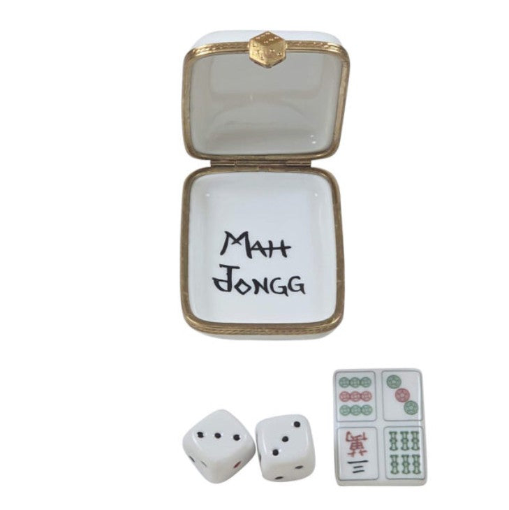 MAH JONGG TILE WITH REMOVABLE DICE