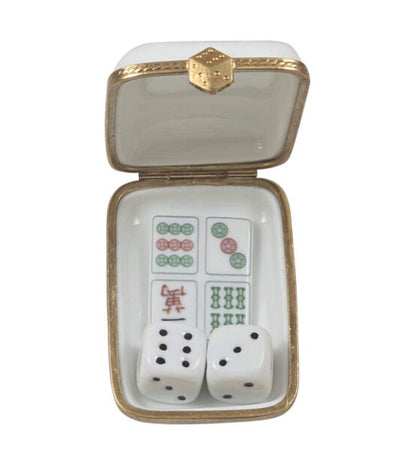 MAH JONGG TILE WITH REMOVABLE DICE