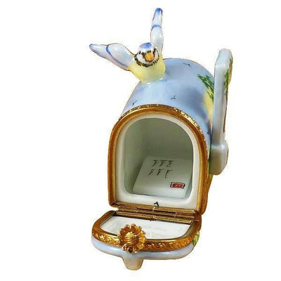 Mailbox with Landscape & Removable Letter Porcelain Limoges Garden home French Trinket Box