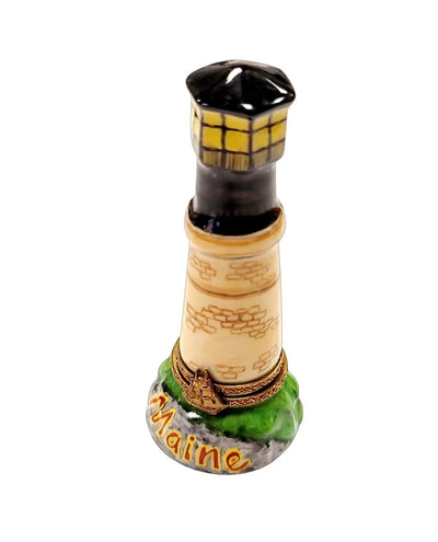 Maine Lighthouse Coastal Charm Porcelain Limoges beach ocean travel united states French Trinket Box