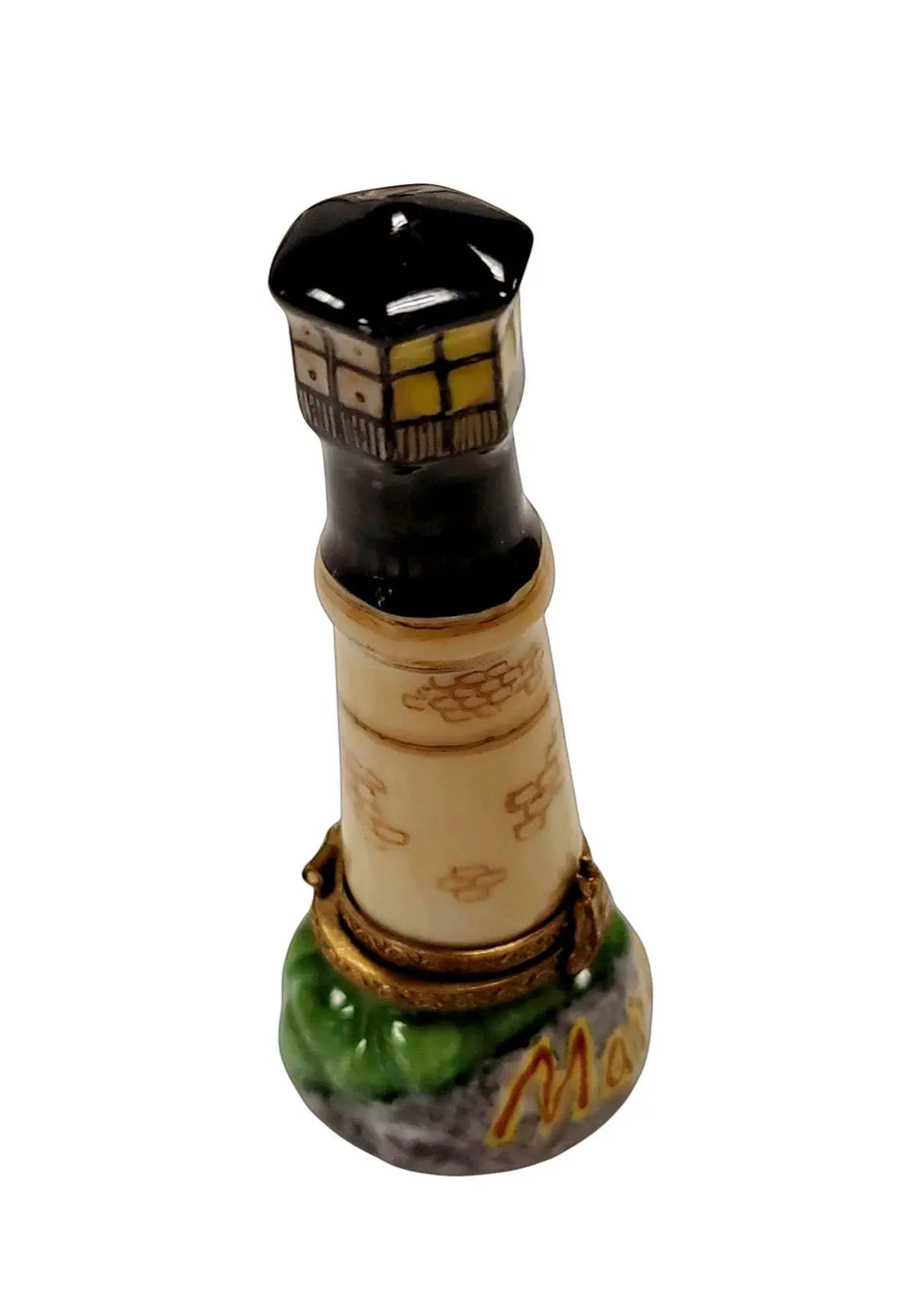 Maine Lighthouse Coastal Charm Porcelain Limoges beach ocean travel united states French Trinket Box