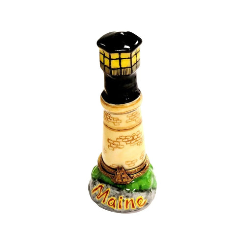 Maine Lighthouse Coastal Charm Porcelain Limoges beach ocean travel united states French Trinket Box