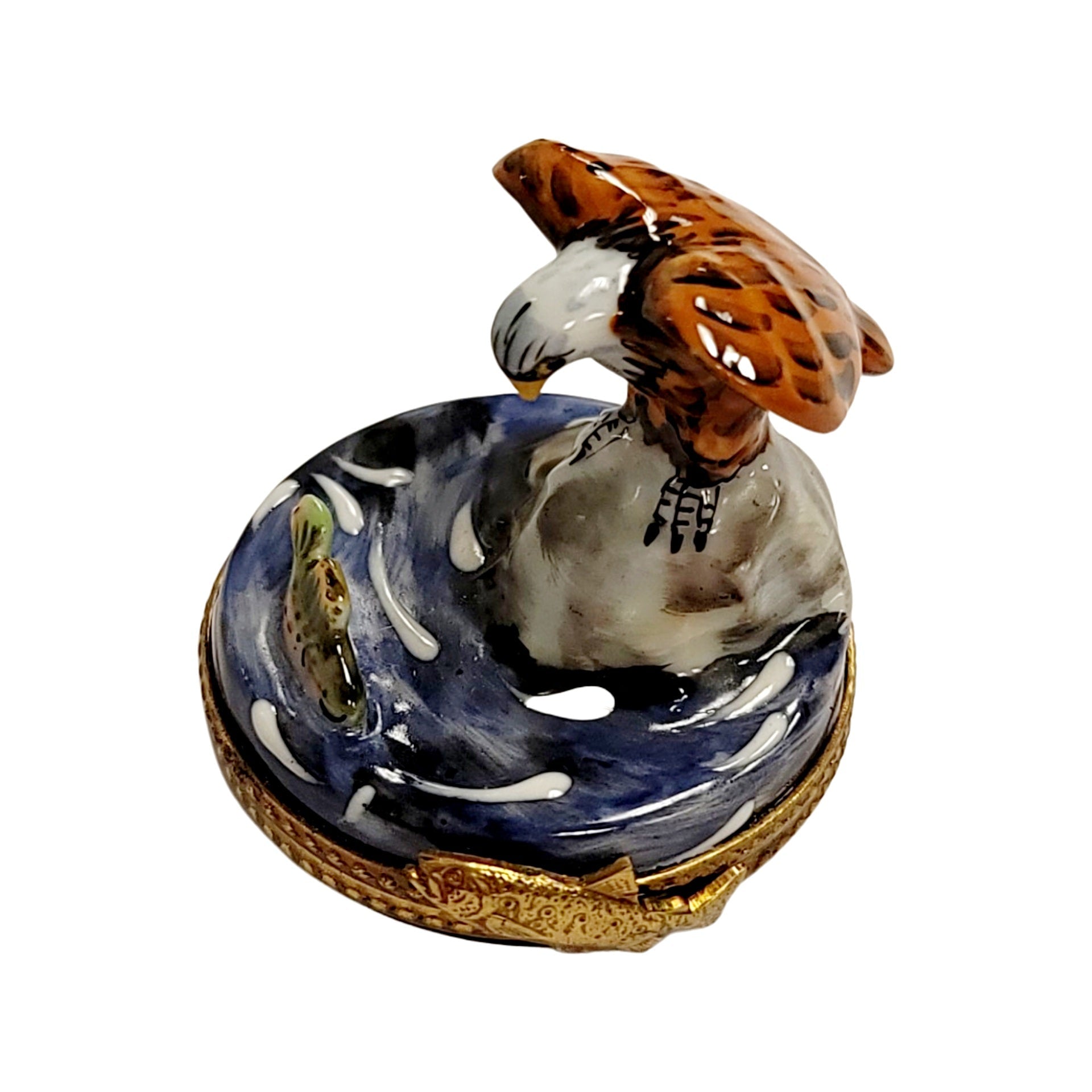Majestic Bald Eagle Trinket Box Porcelain Limoges bird limoges boxes French Trinket Box