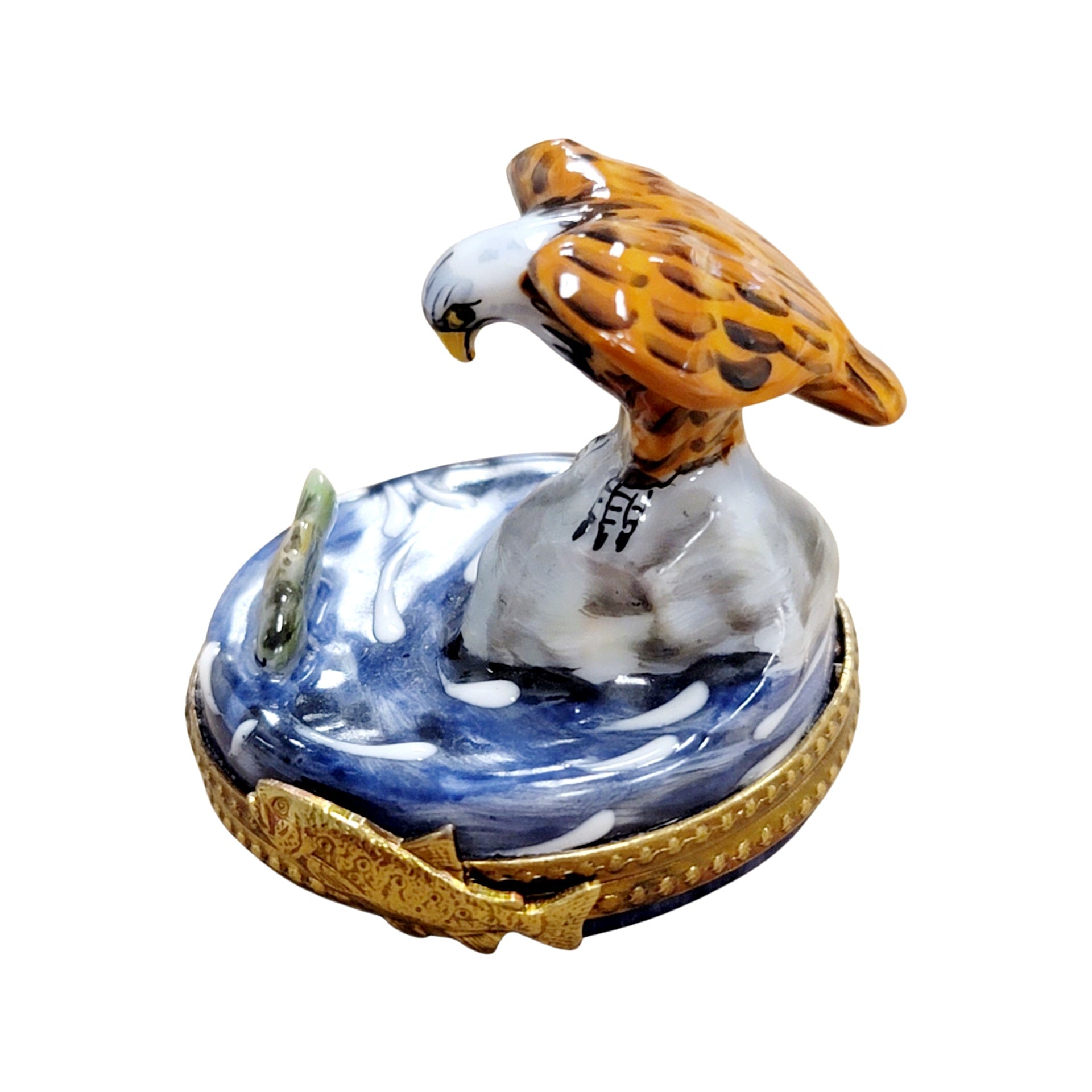 Majestic Bald Eagle Trinket Box Porcelain Limoges bird limoges boxes French Trinket Box