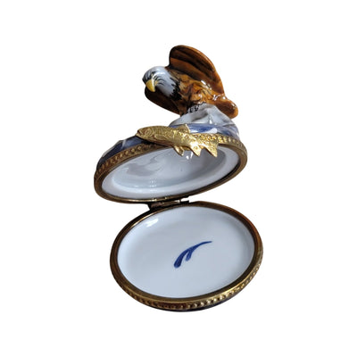 Majestic Bald Eagle Trinket Box Porcelain Limoges bird limoges boxes French Trinket Box