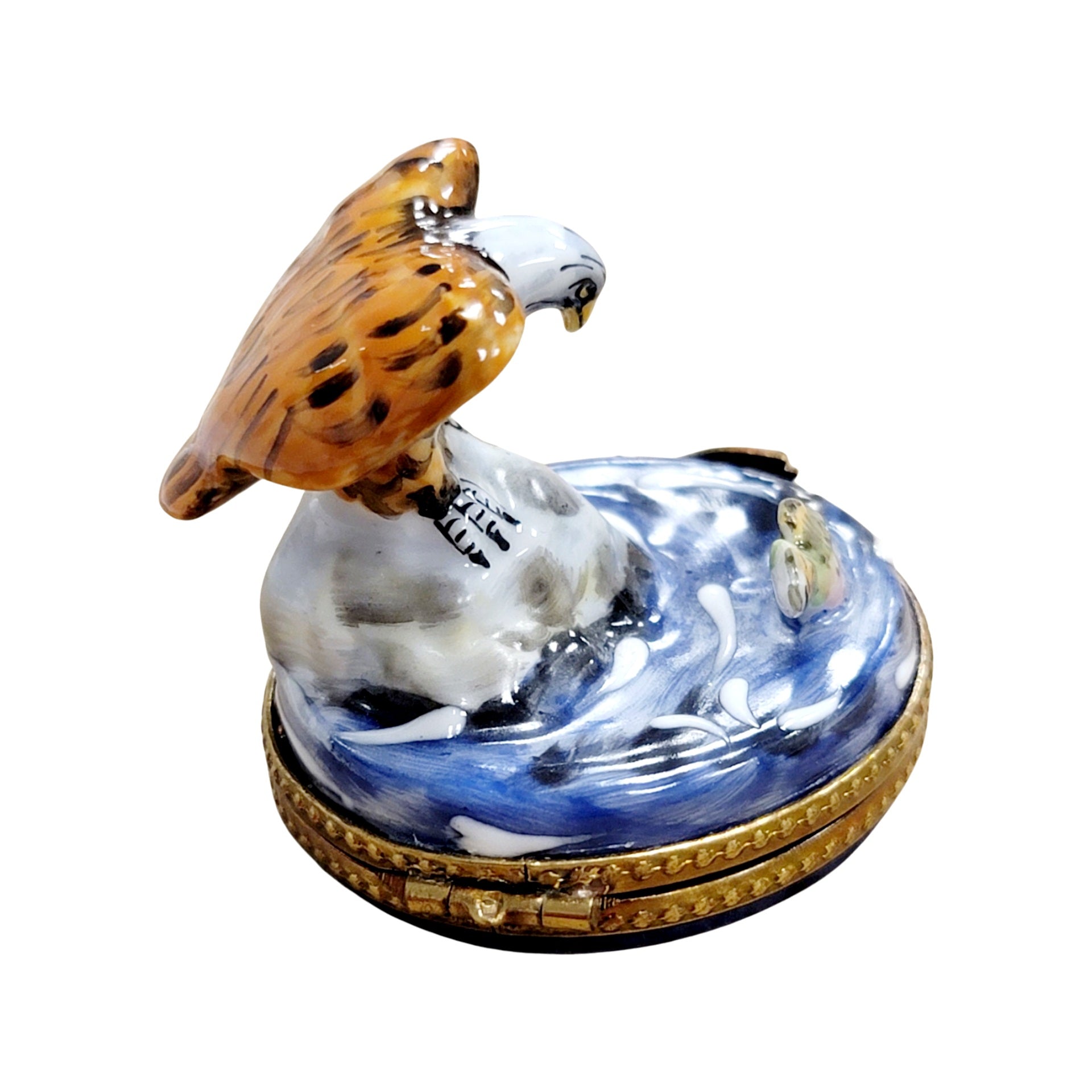 Majestic Bald Eagle Trinket Box Porcelain Limoges bird limoges boxes French Trinket Box