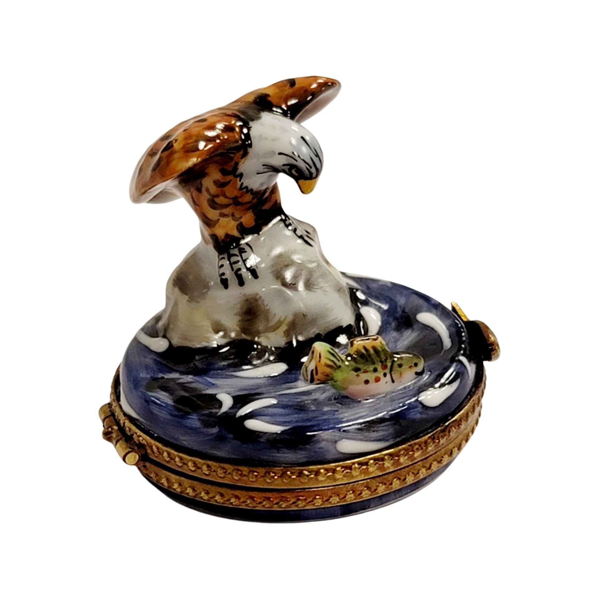 Majestic Bald Eagle Trinket Box Porcelain Limoges bird limoges boxes French Trinket Box