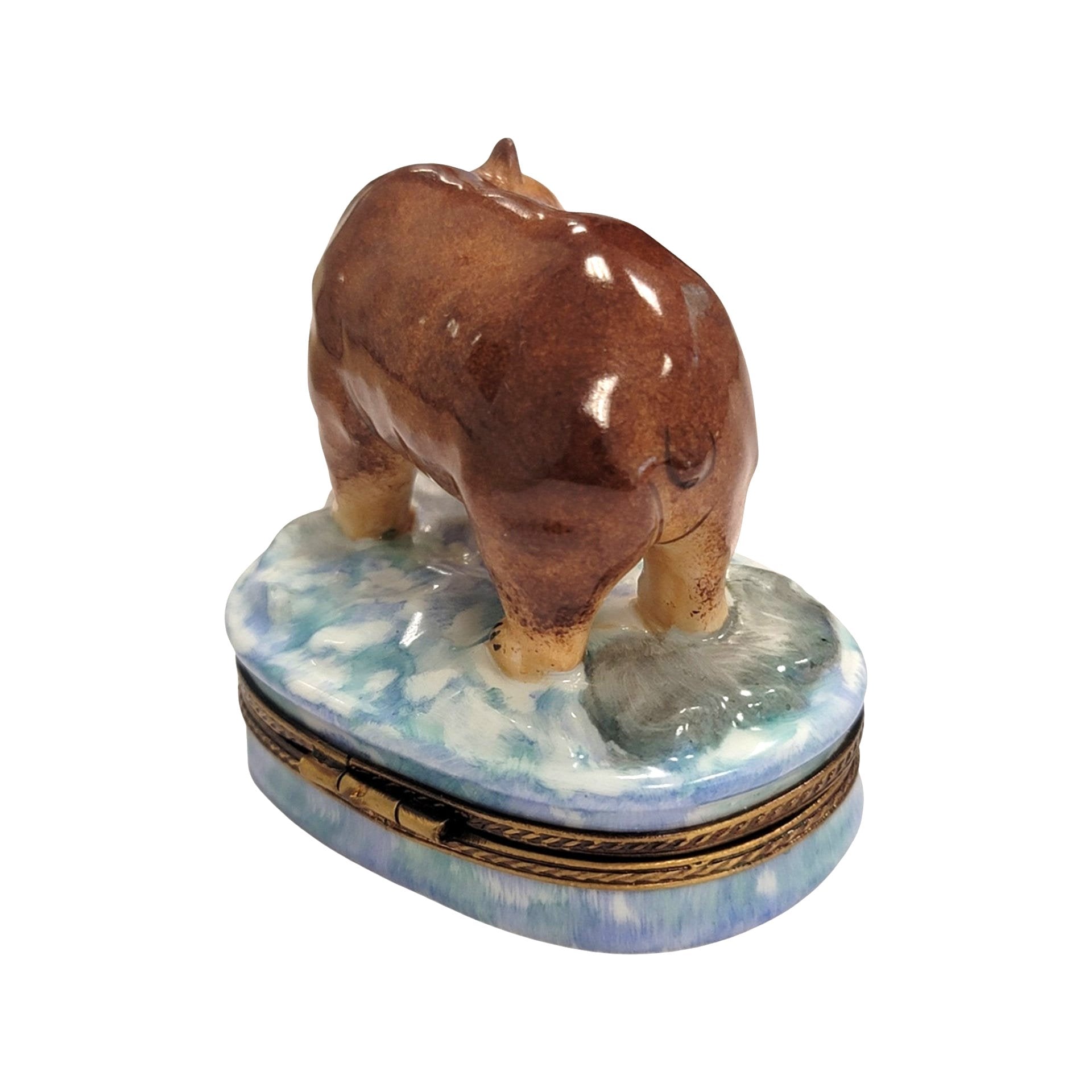 Majestic Brown Bear Limoges Box Porcelain Limoges bear French Trinket Box