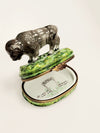 Majestic Buffalo Porcelain Figurine Porcelain Limoges limoges boxes farm animal French Trinket Box