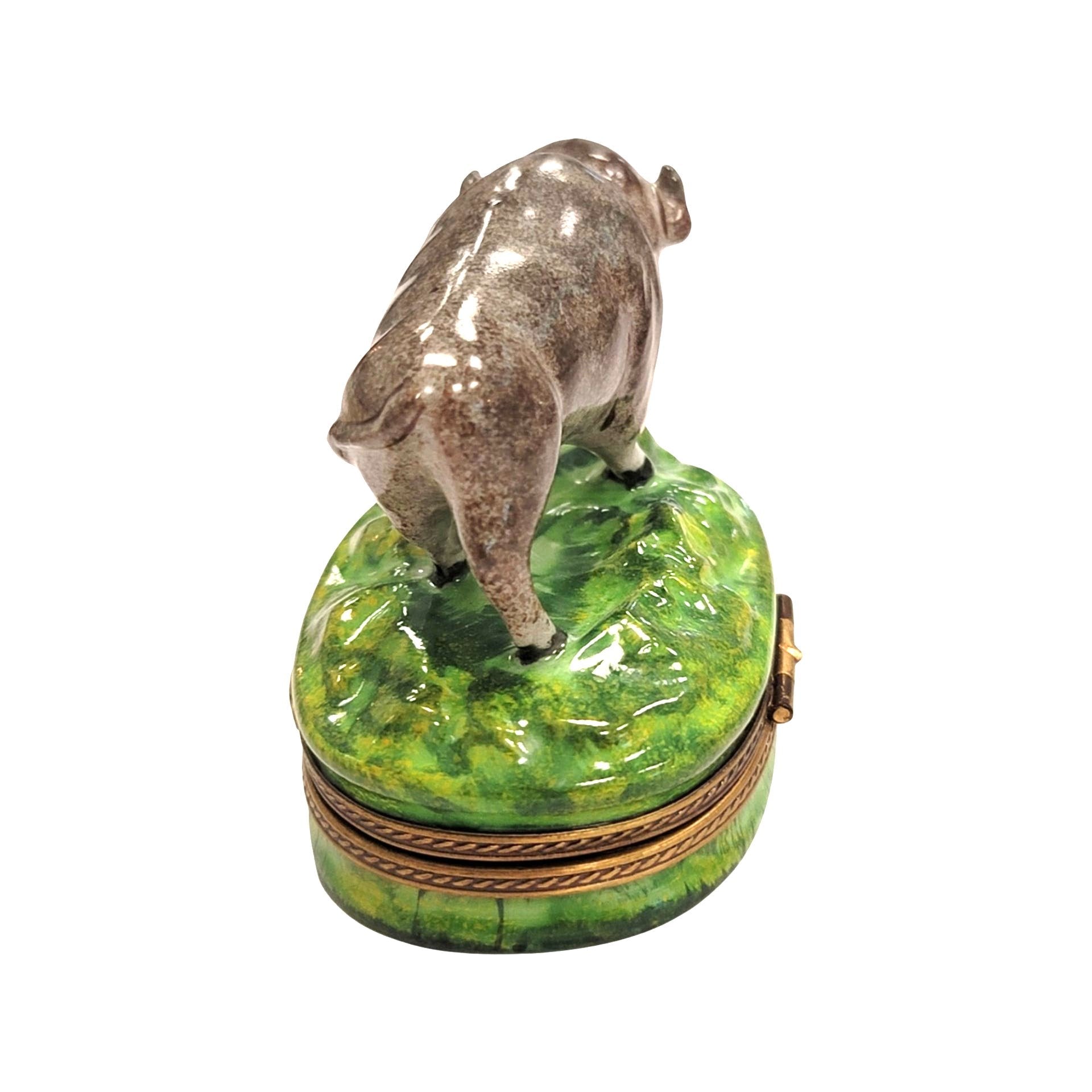 Majestic Buffalo Porcelain Figurine Porcelain Limoges limoges boxes farm animal French Trinket Box