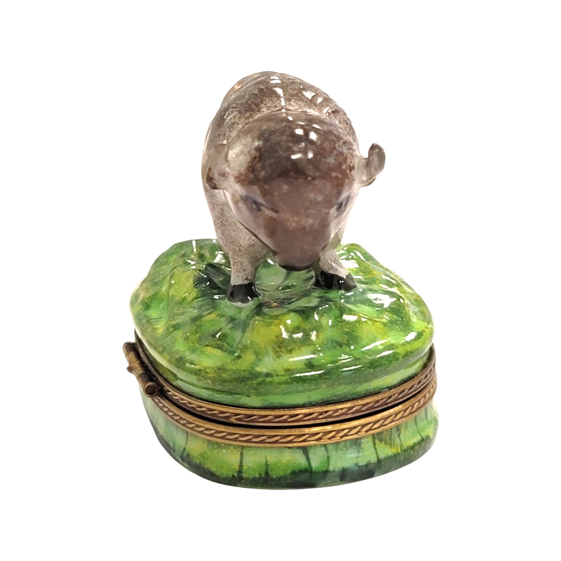 Majestic Buffalo Porcelain Figurine Porcelain Limoges limoges boxes farm animal French Trinket Box