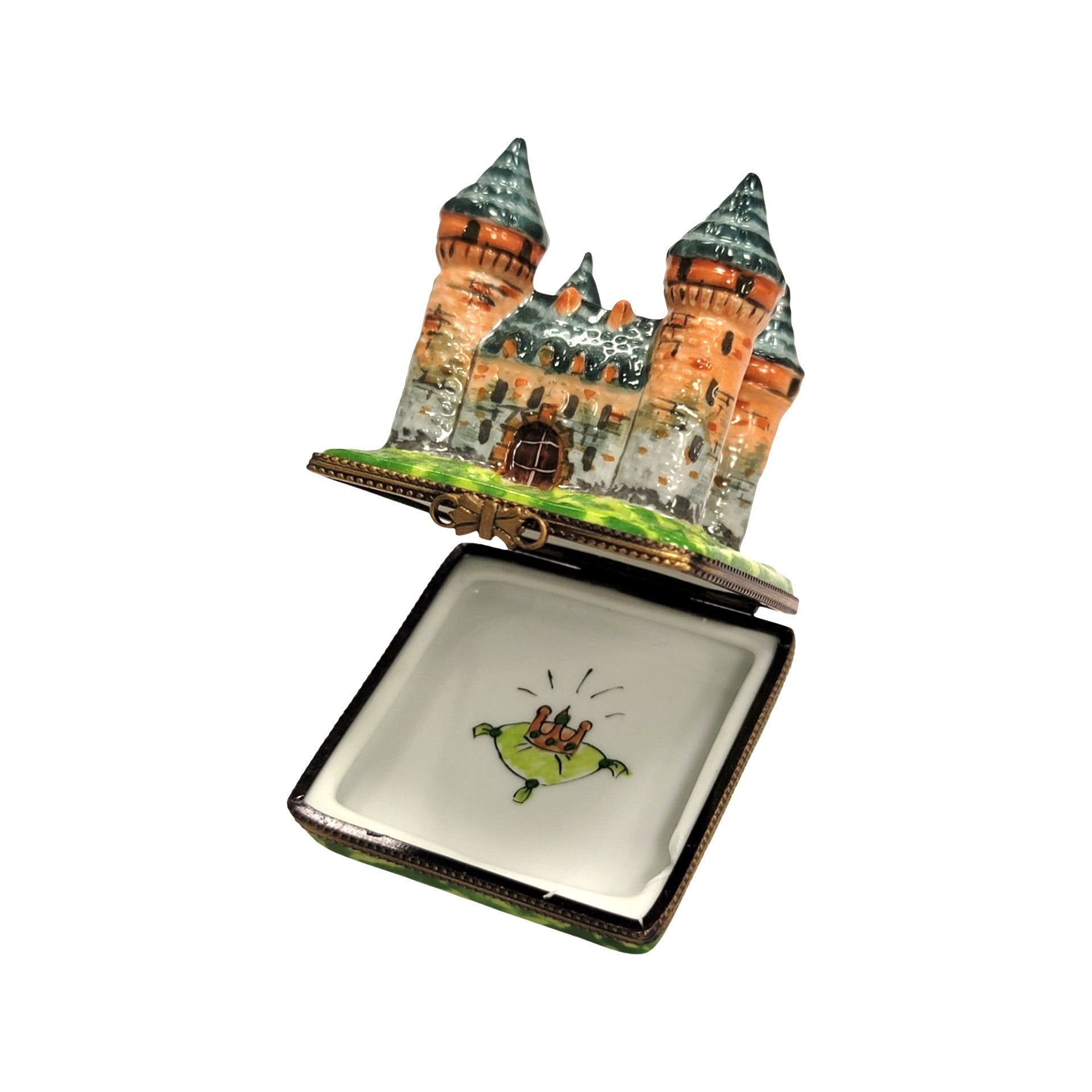 Majestic Fortified Castle Box Porcelain Limoges monuments travel French Trinket Box