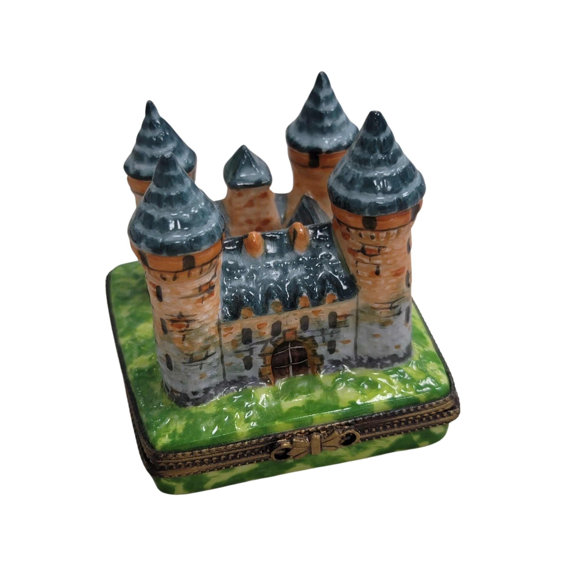 Majestic Fortified Castle Box Porcelain Limoges monuments travel French Trinket Box