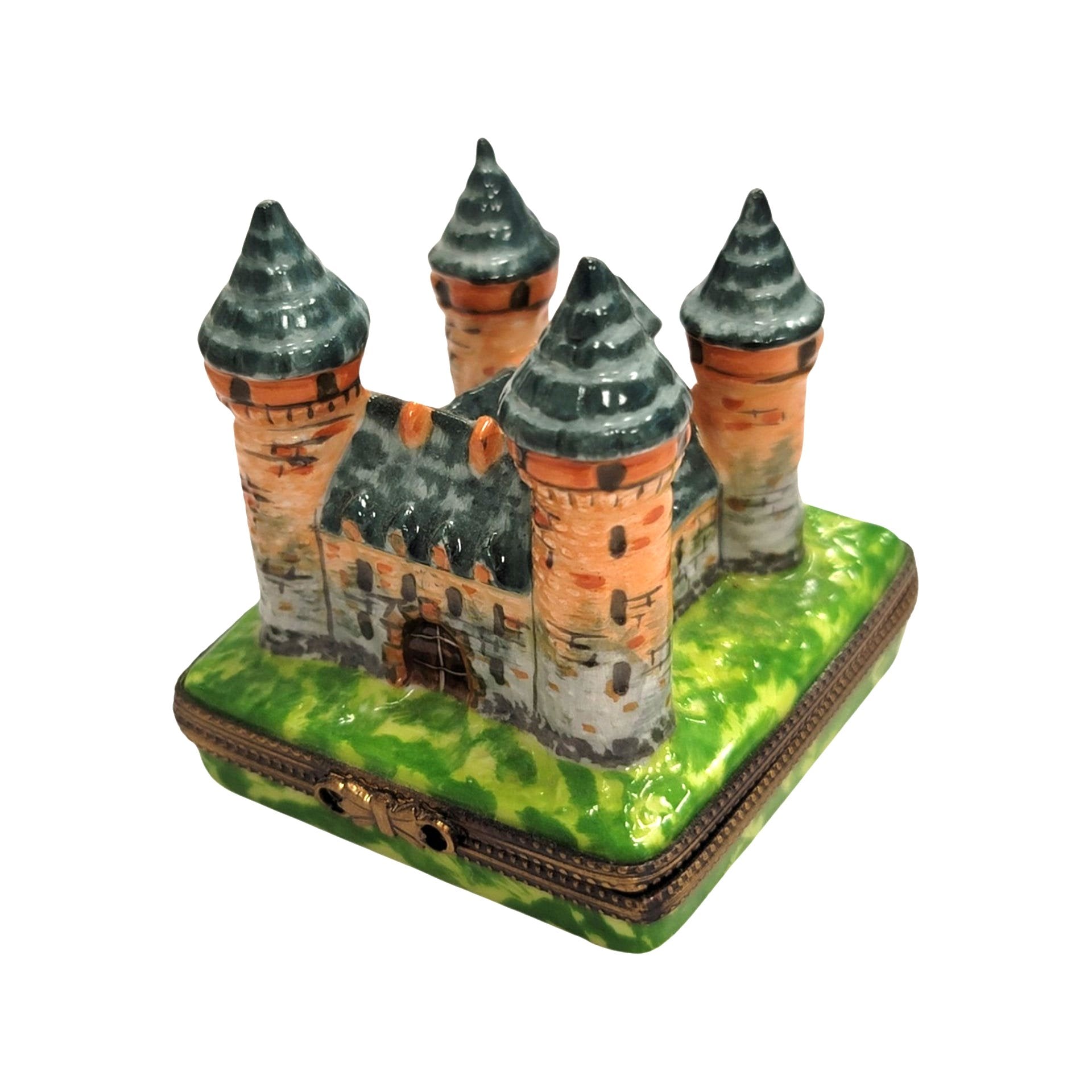 Majestic Fortified Castle Box Porcelain Limoges monuments travel French Trinket Box