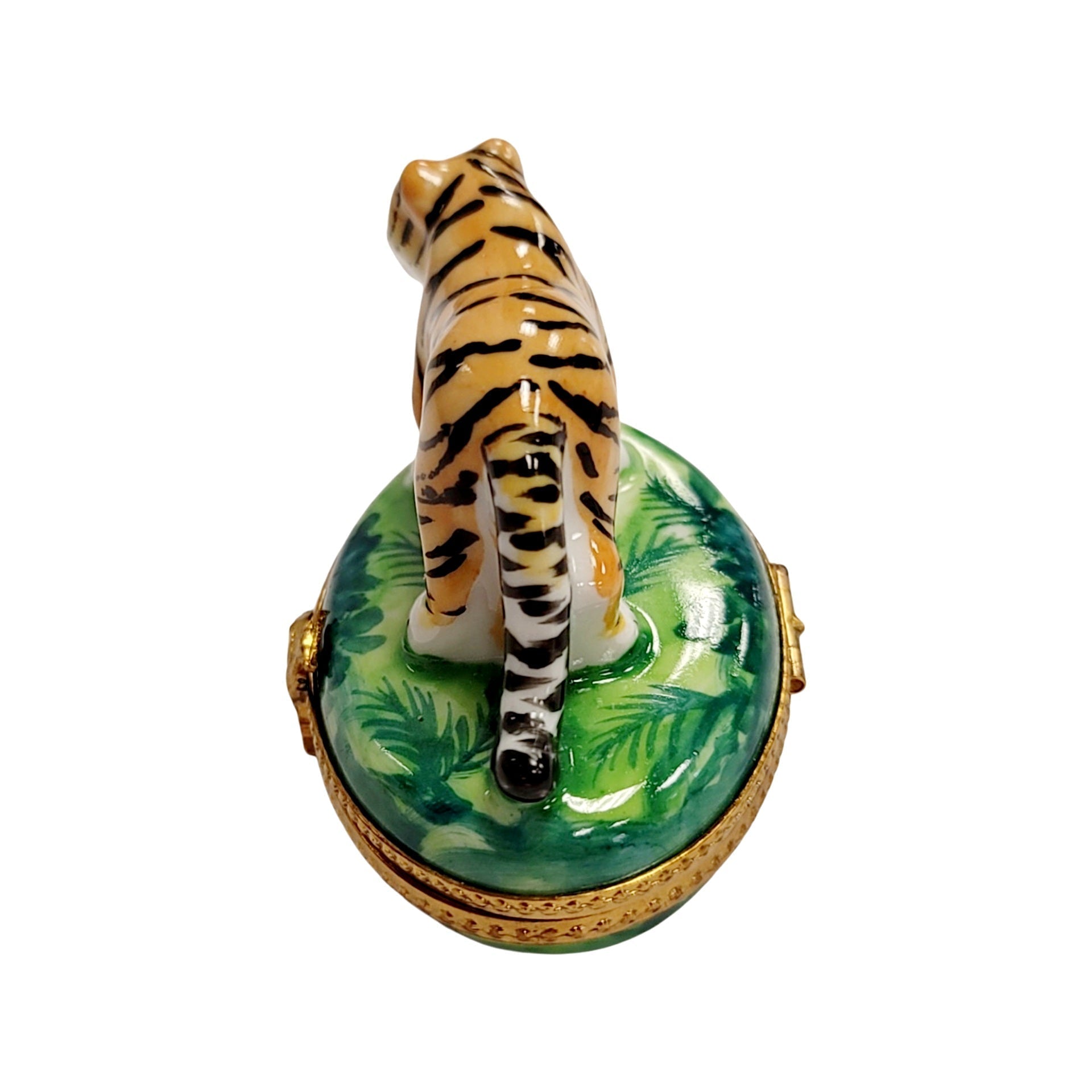 Majestic Tiger Limoges Box Porcelain Limoges cat wild French Trinket Box