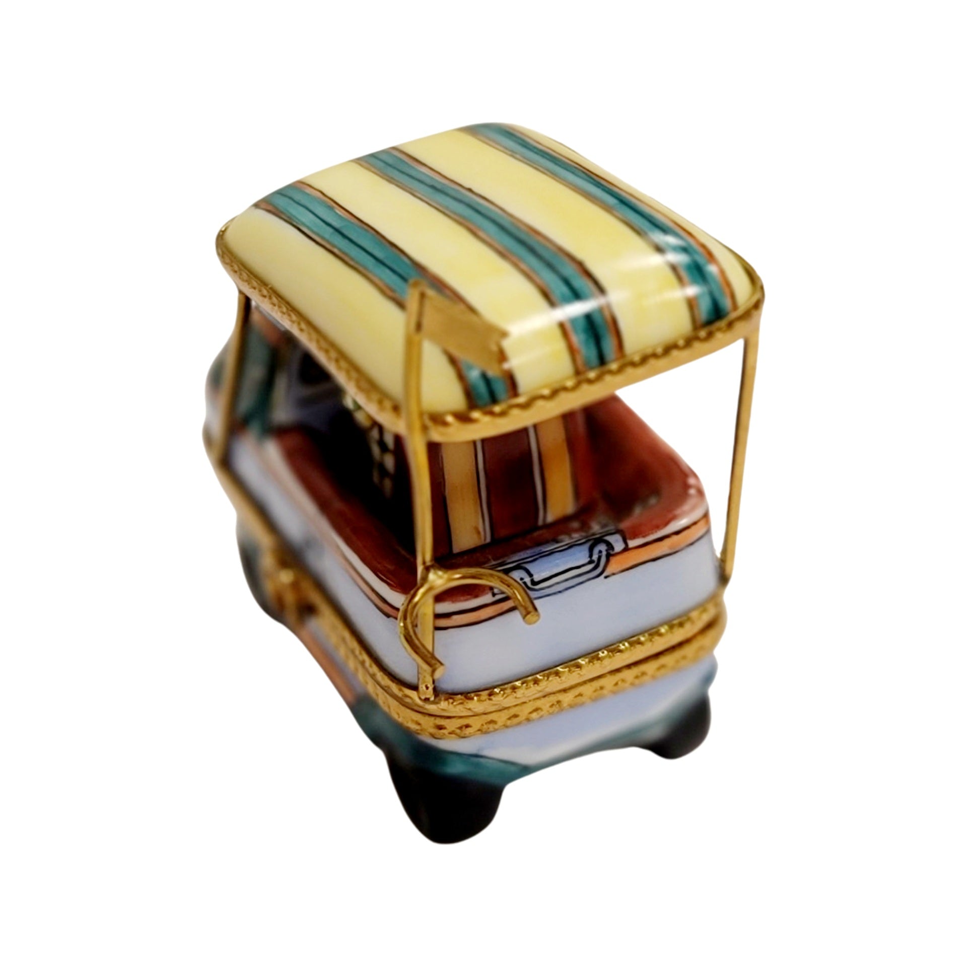 Man In Golf Cart Figurine Porcelain Limoges sports golf limoges box French Trinket Box